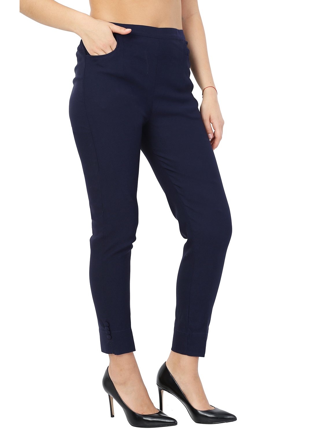 Solid Cotton Stretch Pant