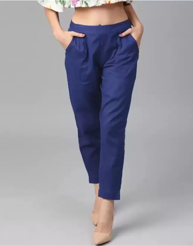 Solid Cotton Stretch Pant