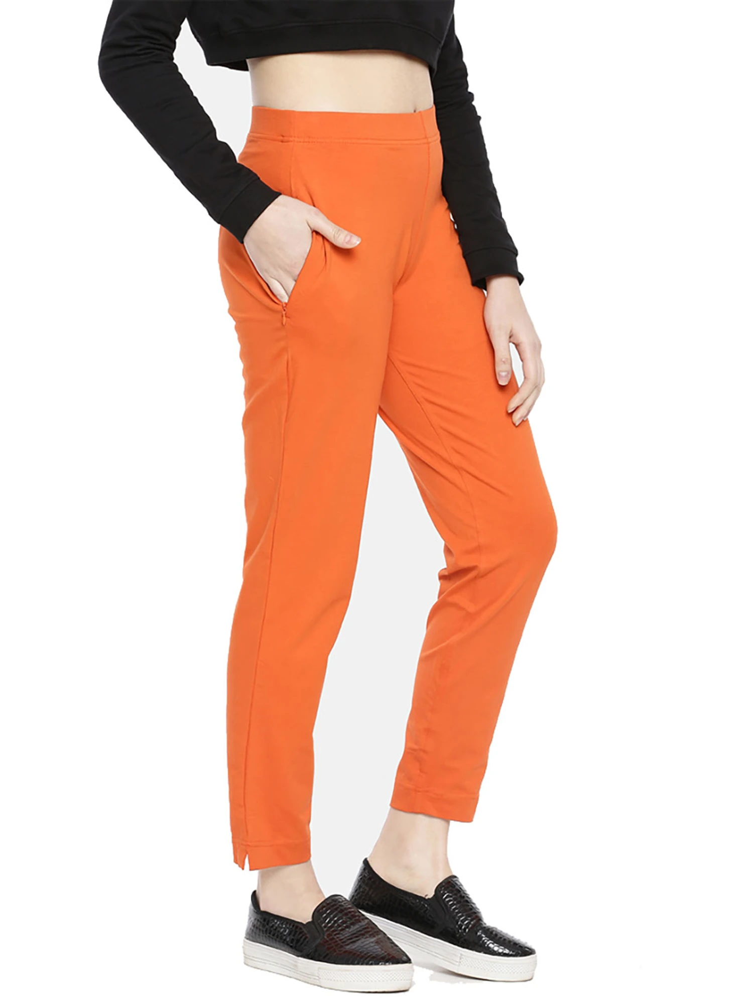 Solid Cotton Stretch Pant