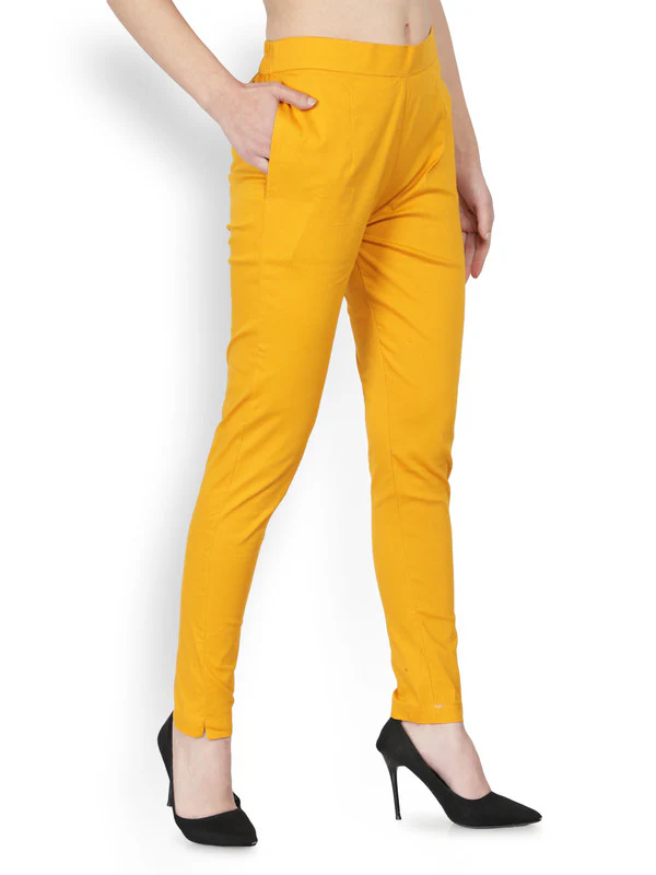 Solid Cotton Stretch Pant